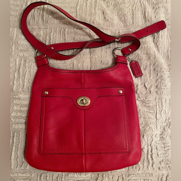 Coach Handbags - EUC Coach Penelope Red Pebbled Leather Crossbody